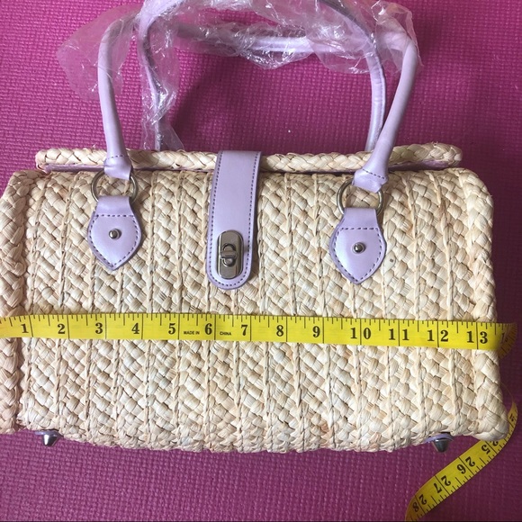🎉HP🎉 💜💜💜 Woven Rattan Latch Satchel 💜💜💜 - Picture 6 of 13